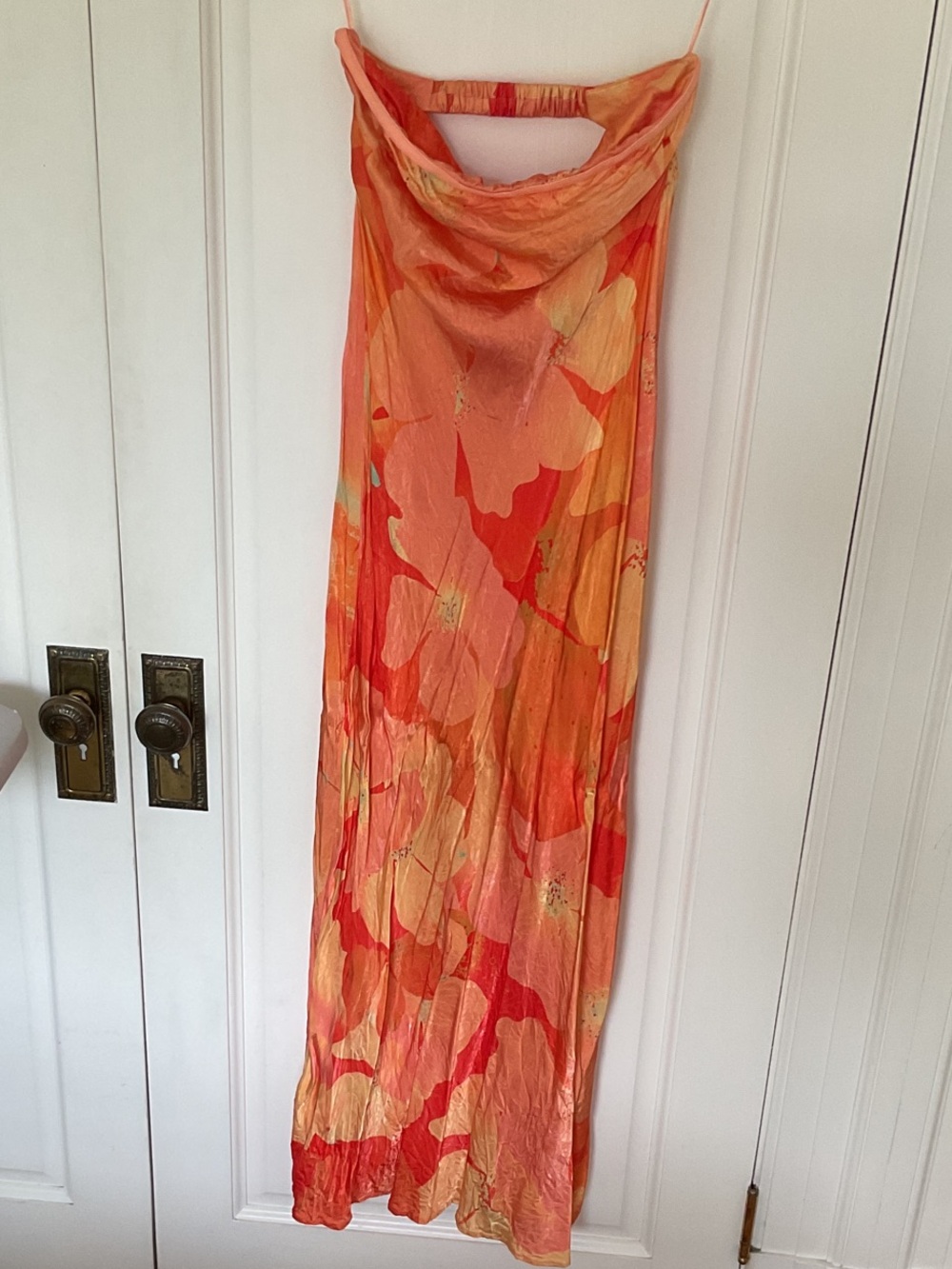 l*space Orange & Peach Floral Cowl-Neck Maxi Dress - Picture 2 of 5